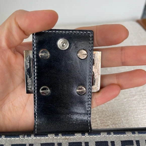 Fendi Zucca Monogram Dark Blue Clutch Wallet - Picture 10 of 12